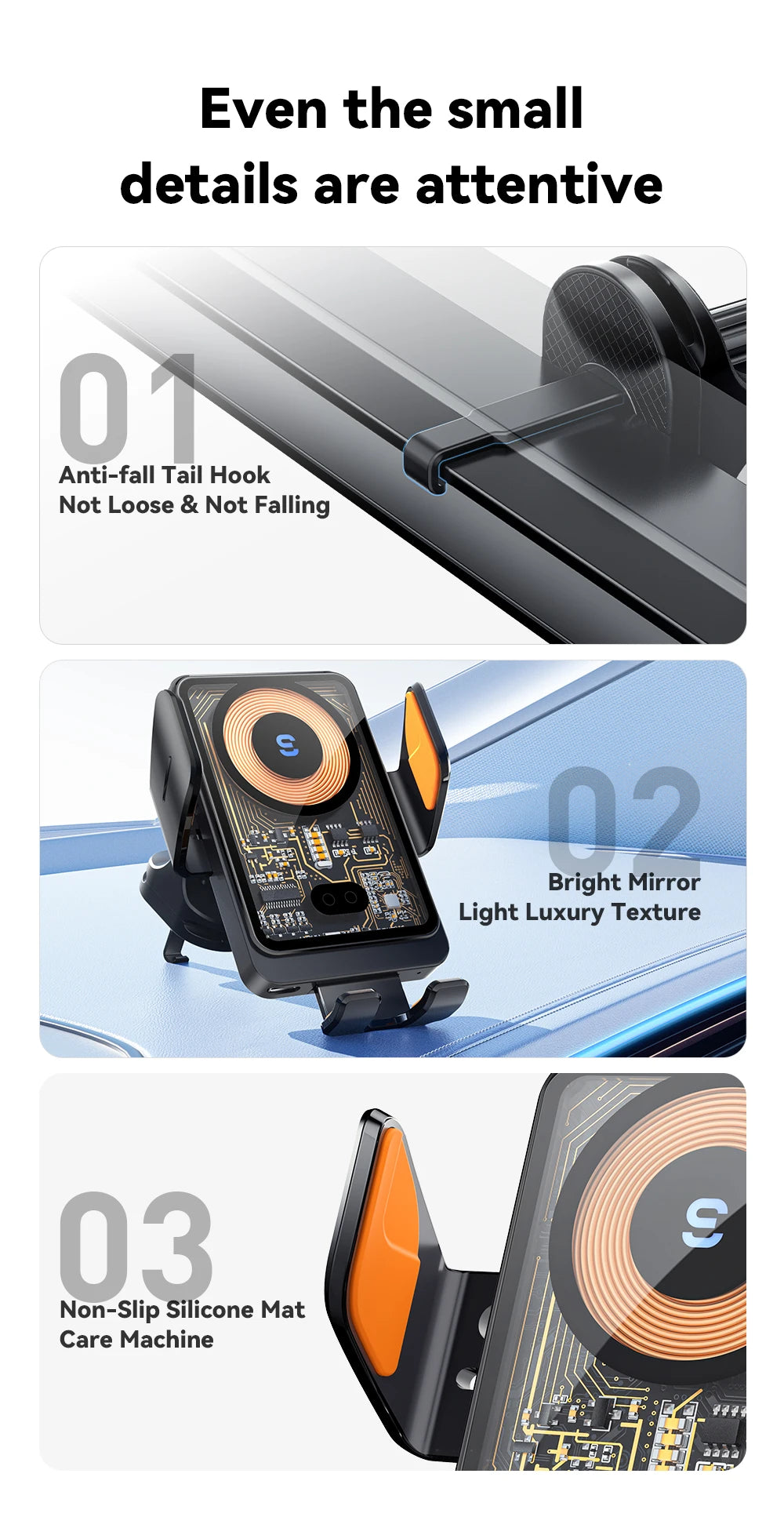 Essager 15W Qi Fast Wireless Car Charger & Phone Holder