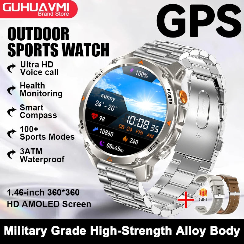 Vabena 2025 GPS Map Smartwatch | Navigation & Fitness for Men & Women