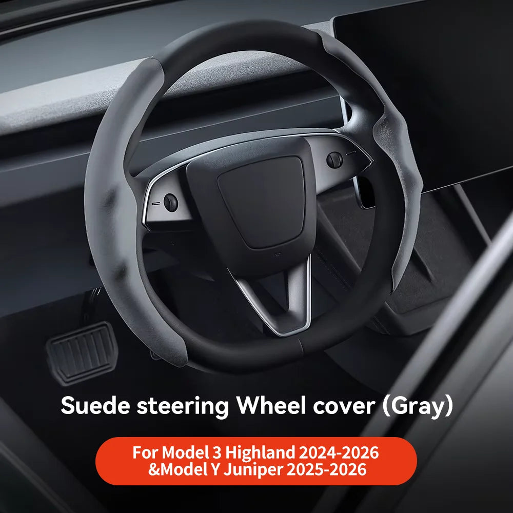 Tesla Model 3/Y Highland Juniper Carbon Fiber Steering Wheel Cover