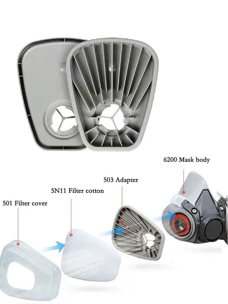 Vabena 6200 Half Face Respirator Mask Kit with 5N11 Filters & Safety Goggles