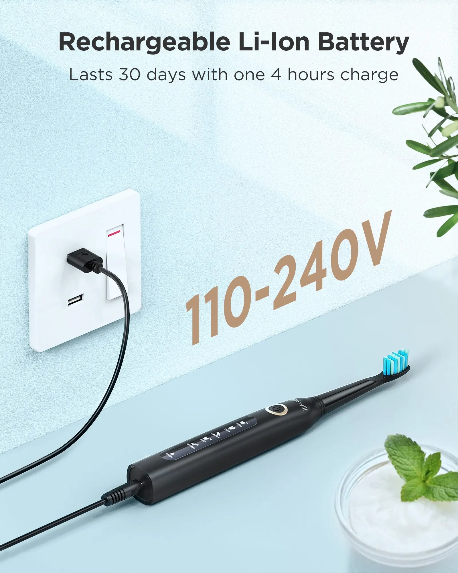 Fairywill FW-507 Sonic Electric Toothbrush - USB Rechargeable