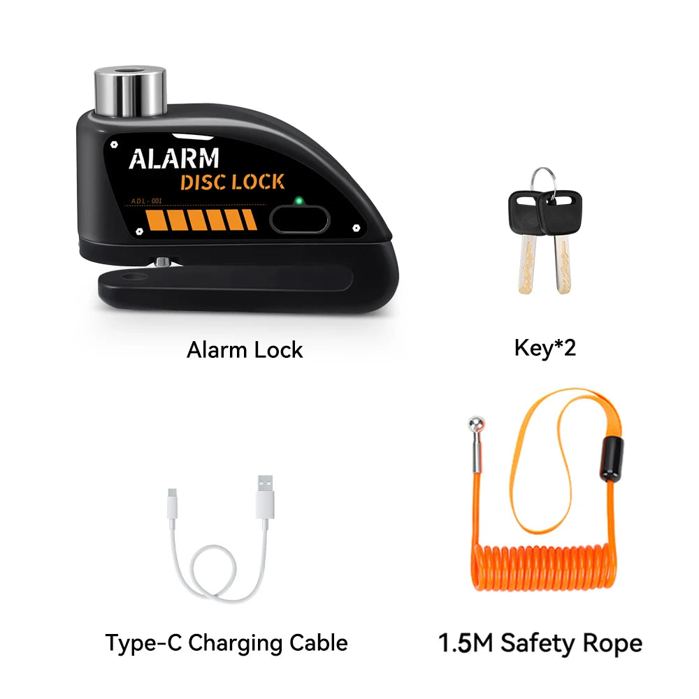 Extractme 120dB Motorcycle Alarm Disc Lock - Anti-Theft Security