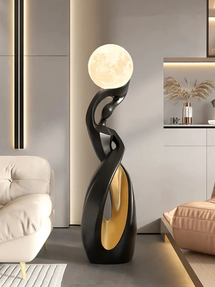 Nordic Abstract Luminous Floor Sculpture | Artistic Illumination