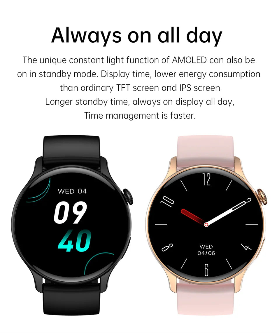 Women's Elegant AMOLED Smartwatch with GPS & Bluetooth Calling