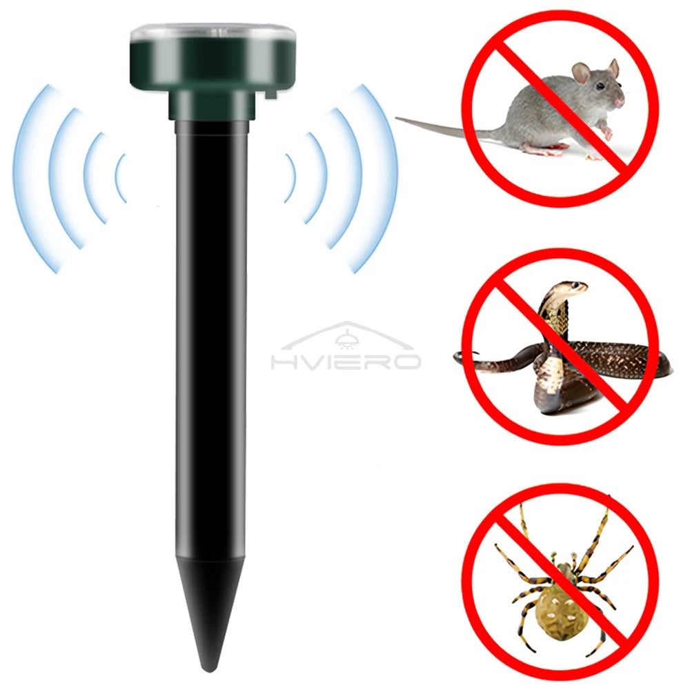 Solar Ultrasonic Rodent Pest Repeller Outdoor Garden Yard Mole Mouse Deterrent