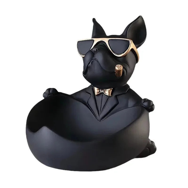 Cool Dog Figurine Storage Box - Resin Art Home Decor Gift