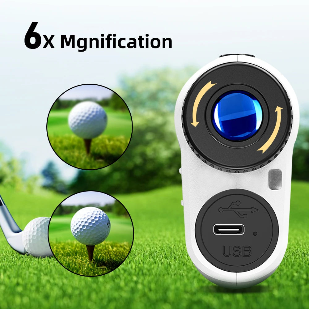 REVASRI Golf Laser Rangefinder - Rechargeable, 6X Magnification, 1000M Range