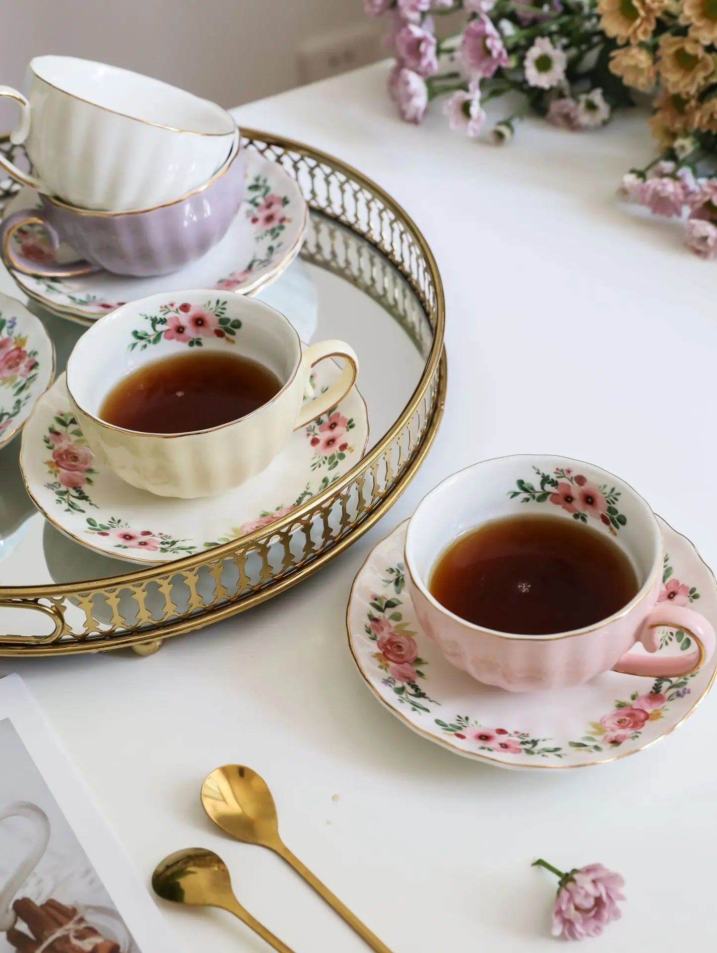 Vabena Luxury Bone China Coffee & Tea Set - Elegant Serveware