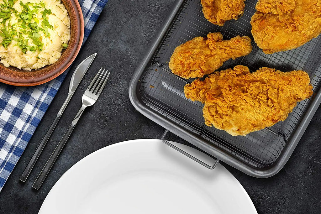 Crispy Chips Non-Stick Baking Basket Tray | Oven Fryer Mesh Pan
