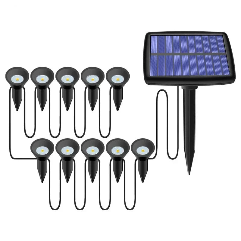 10-in-1 RGB Solar Garden Spotlights - IP65 Waterproof Outdoor Lights