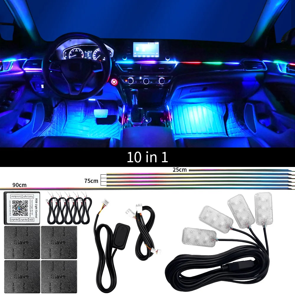 18-in-1 Dual Zone Symphony RGB Car Interior Ambient Light Kit