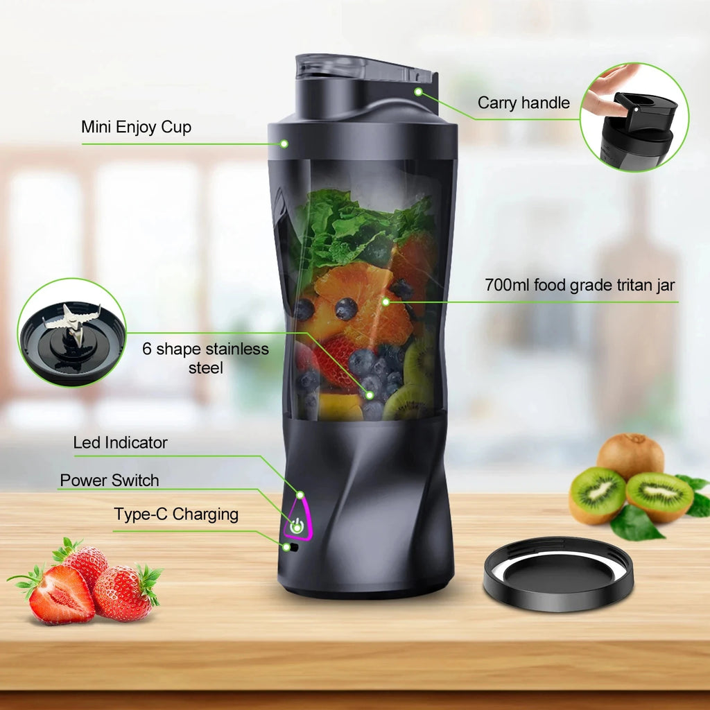 Portable USB Rechargeable Blender & Juicer - 700ML