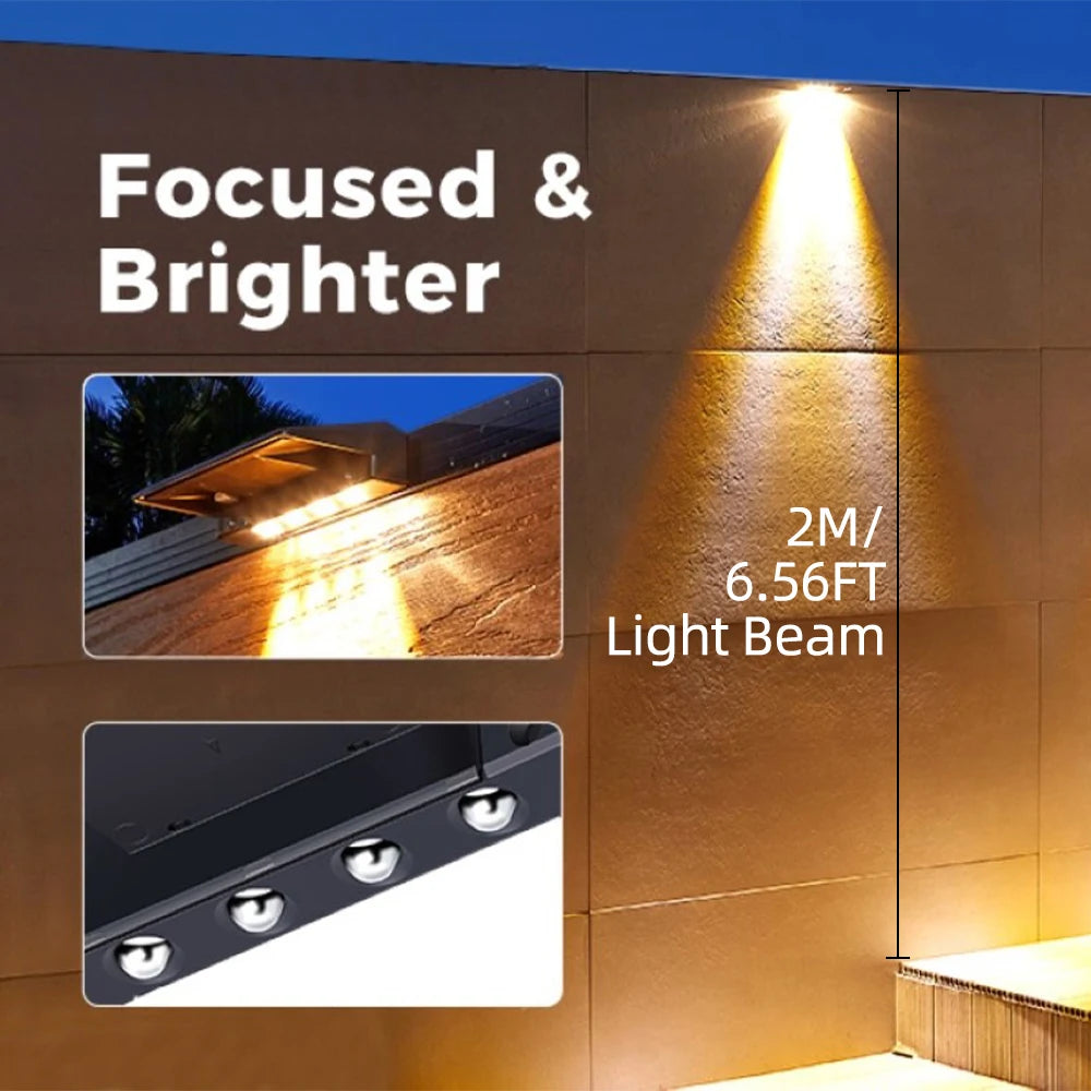 2-Pack 4 LED Solar Wall Lights – Outdoor Waterproof Fence & Deck Lighting