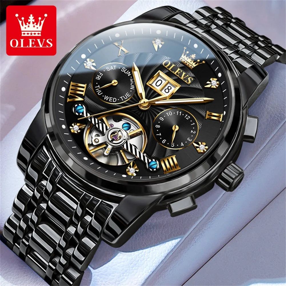 OLEVS Classic Men's Tourbillon Automatic Multi-function High-End Watch