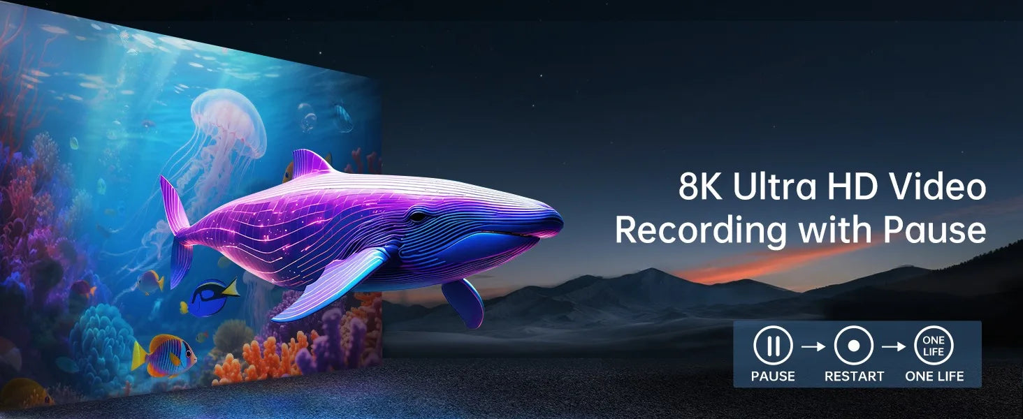 Vabena 8K 88MP Dual-Lens Vlogging Camera with Wi-Fi