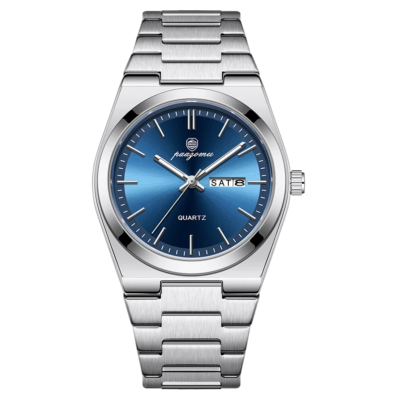 PAAZOMU Men's Chronograph Watch - Waterproof Stainless Steel Luminous Quartz