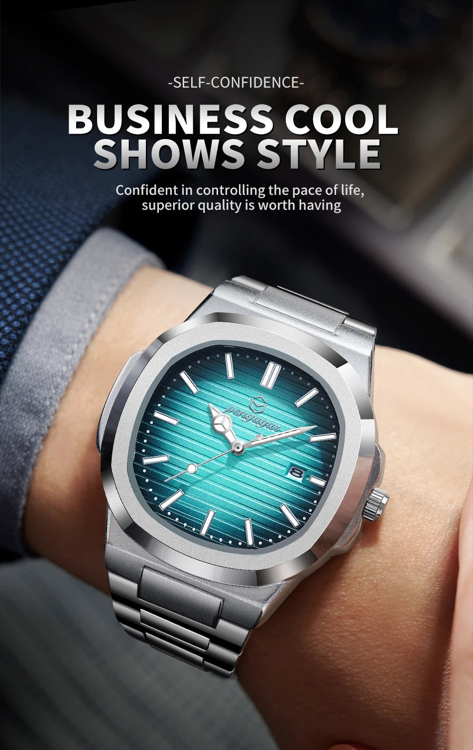 2026 Luxury Military Square Men's Watch - Waterproof Luminous Date Week Quartz