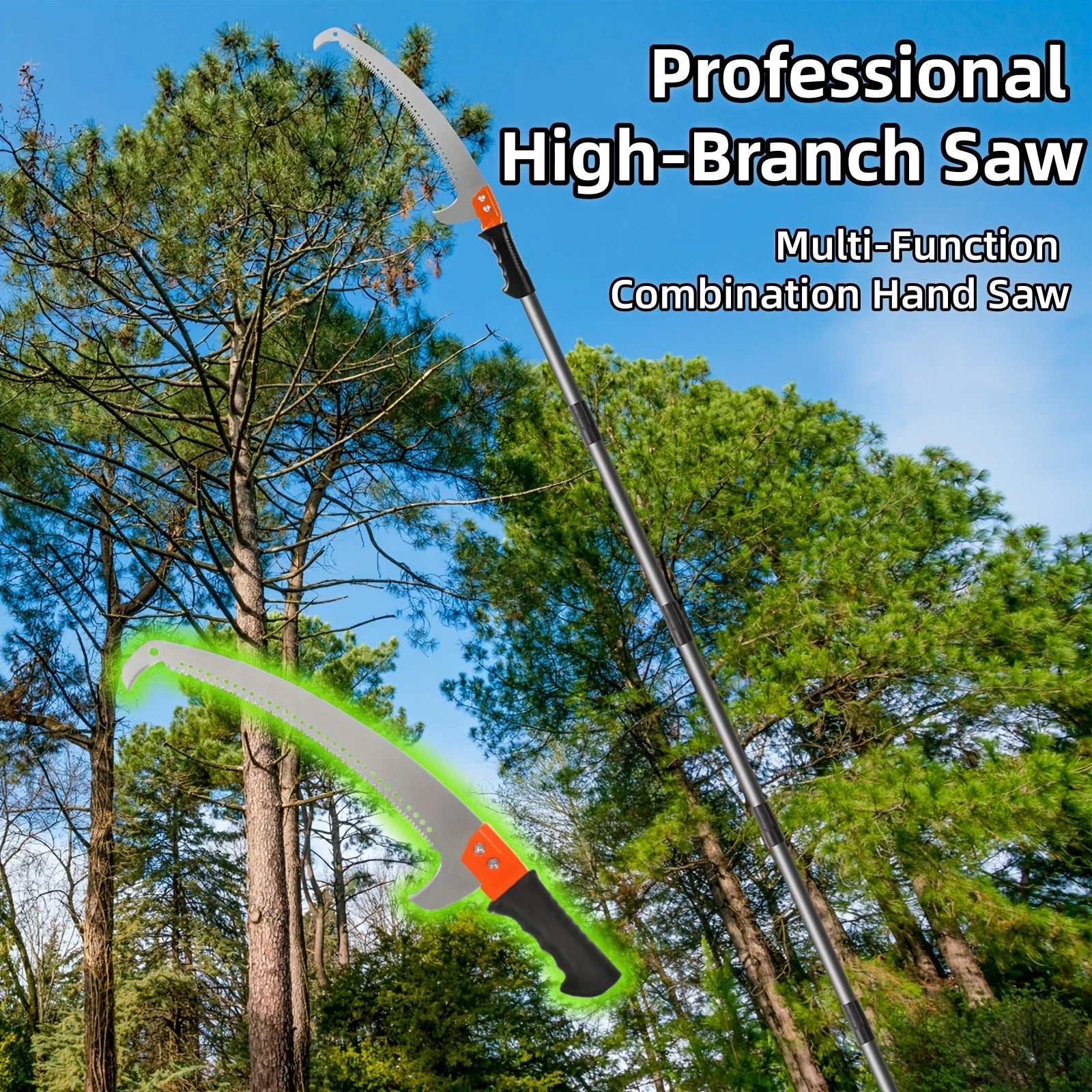 Telescopic Double-Hook Pruning Saw - Multi-functional Garden Tool