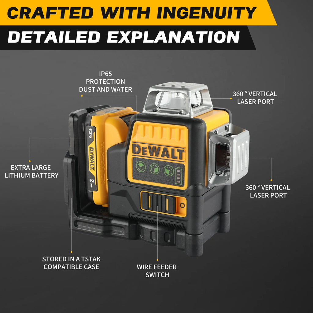 DEWALT DW089LG Green Beam Self-Leveling 3-Line Laser Level