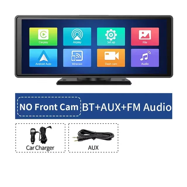 Srnubi 10.26" 4K Dash Cam with CarPlay, Android Auto & GPS
