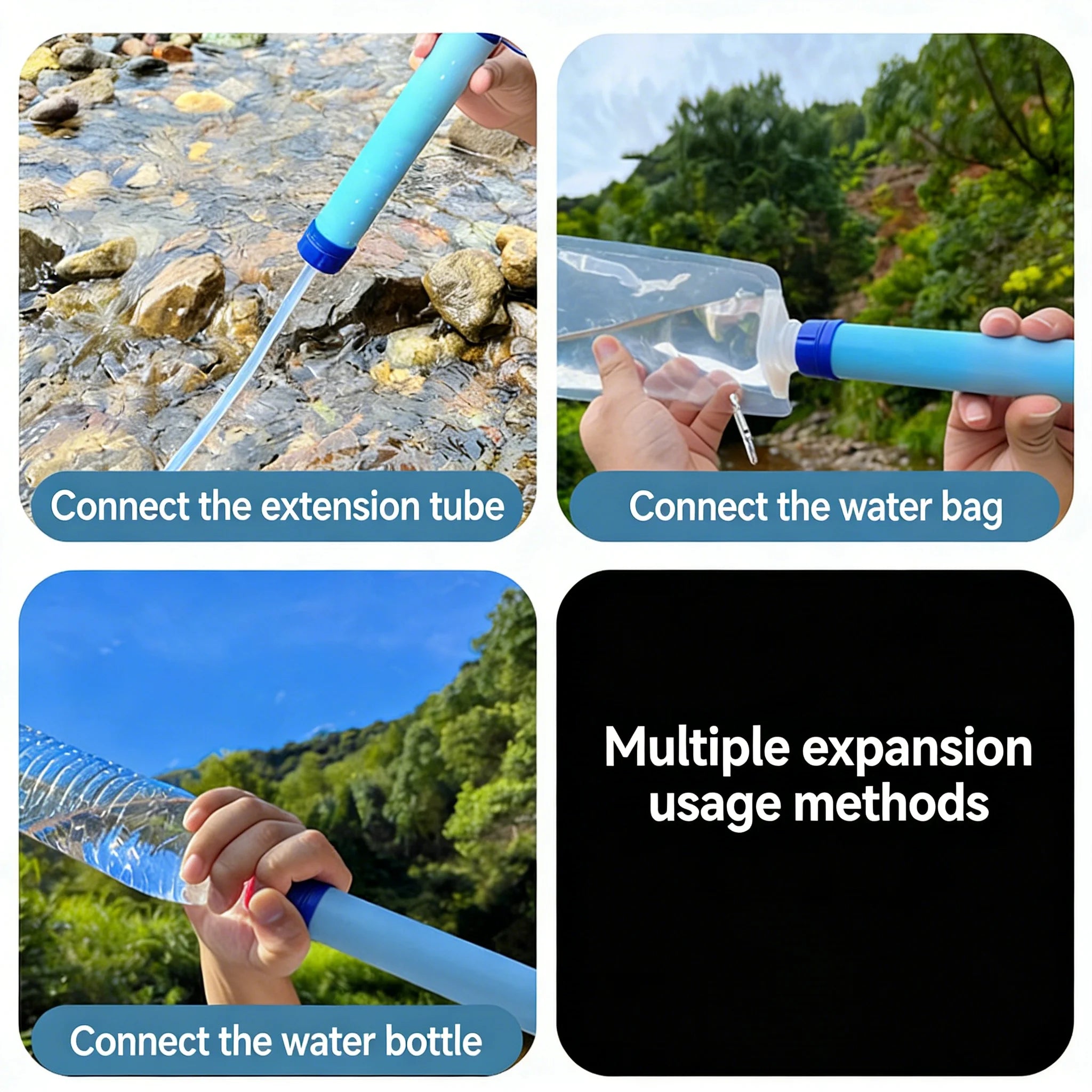 Outdoor Water Purifier Survival Filter for Camping Hiking Emergencies