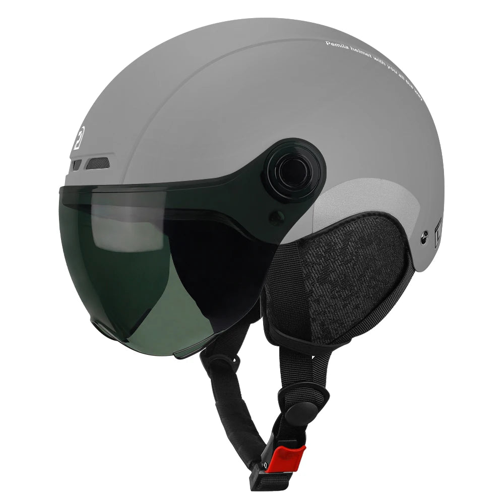 PEMILA Cycling Helmet with Goggles, Ear Protection & Reflective Safety - Adult MTB Road E-Bike