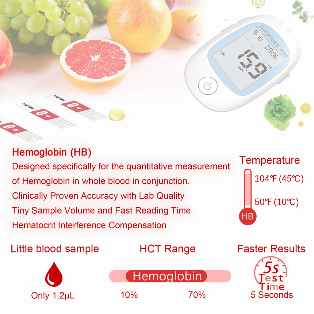 4-in-1 Multifunction Monitor: Hemoglobin, Ketone, Glucose, Uric Acid Test Kit