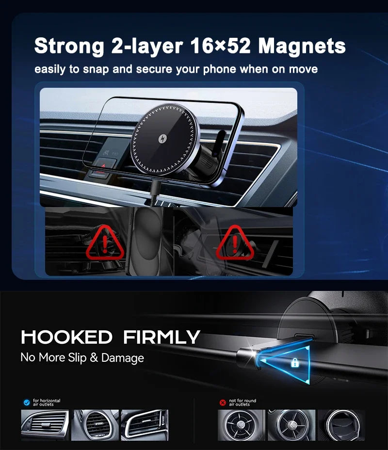 UYUXIO Strong Magnetic Wireless Car Charger Mount