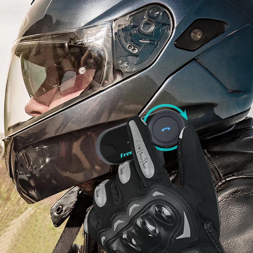 Freedconn T-Com VB Bluetooth Intercom | 6-Rider Motorcycle Headset & FM