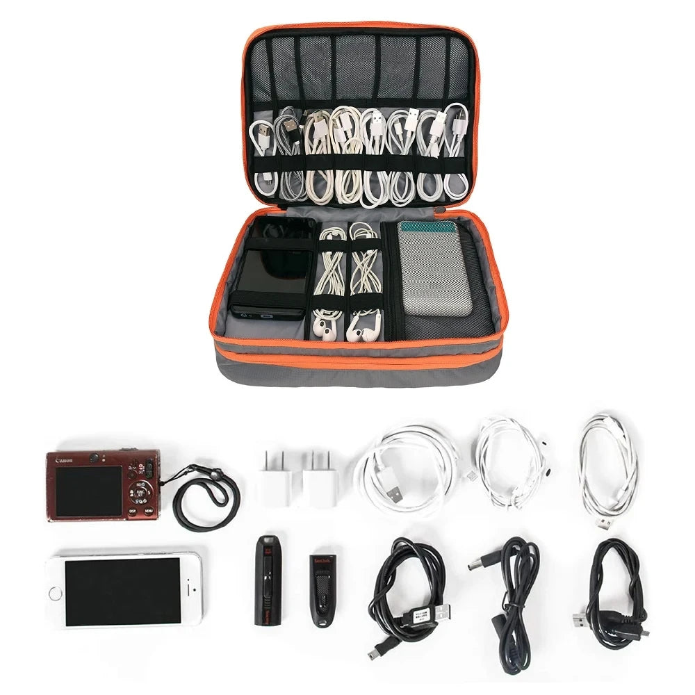 Multi-Layer Cable Storage Bag | Electronic Accessories Organizer for Travel