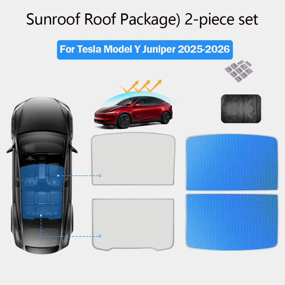 Tesla Model 3 Highland 2026 & Model Y Sunroof Sunshades | Ice Cloth Heat Blocker