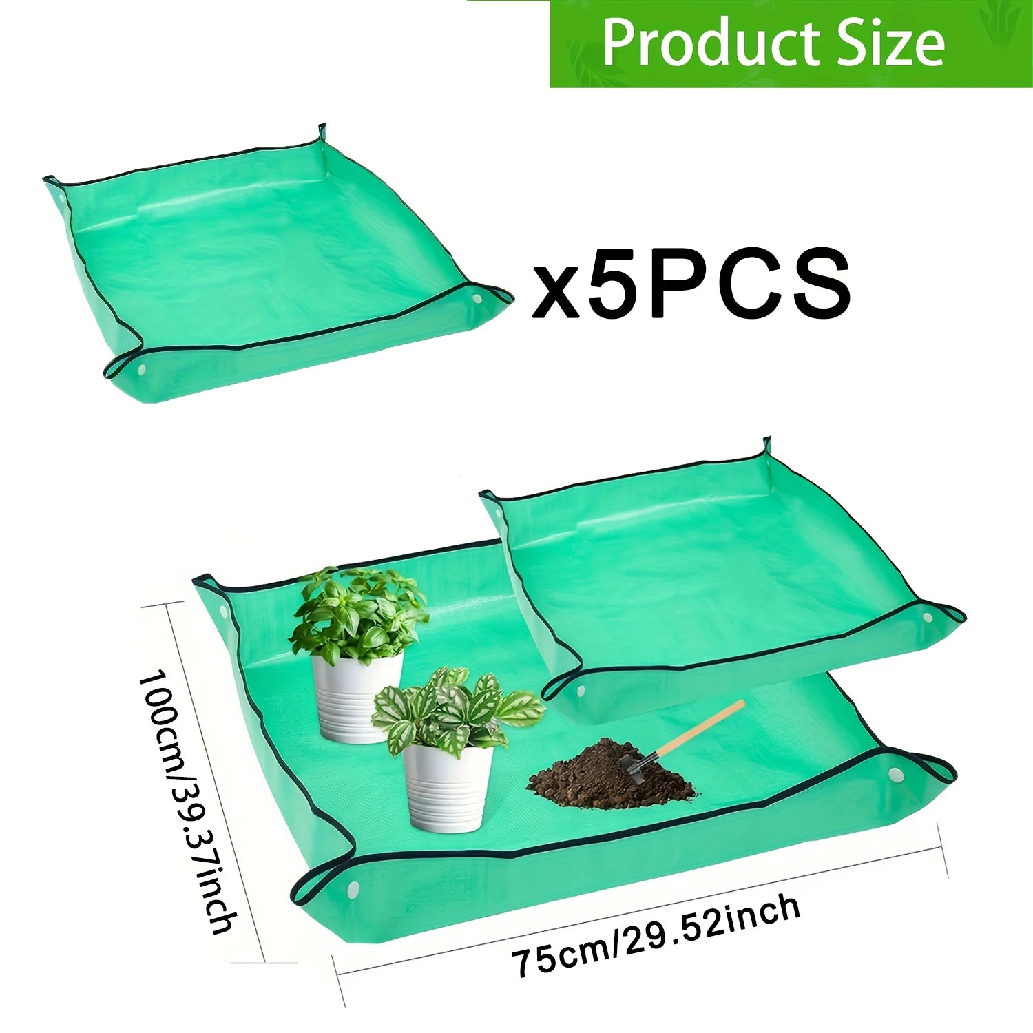 Waterproof Foldable Gardening Mat - Indoor & Outdoor Leak-Proof Potting Tray (1/2/5/10 Pack)