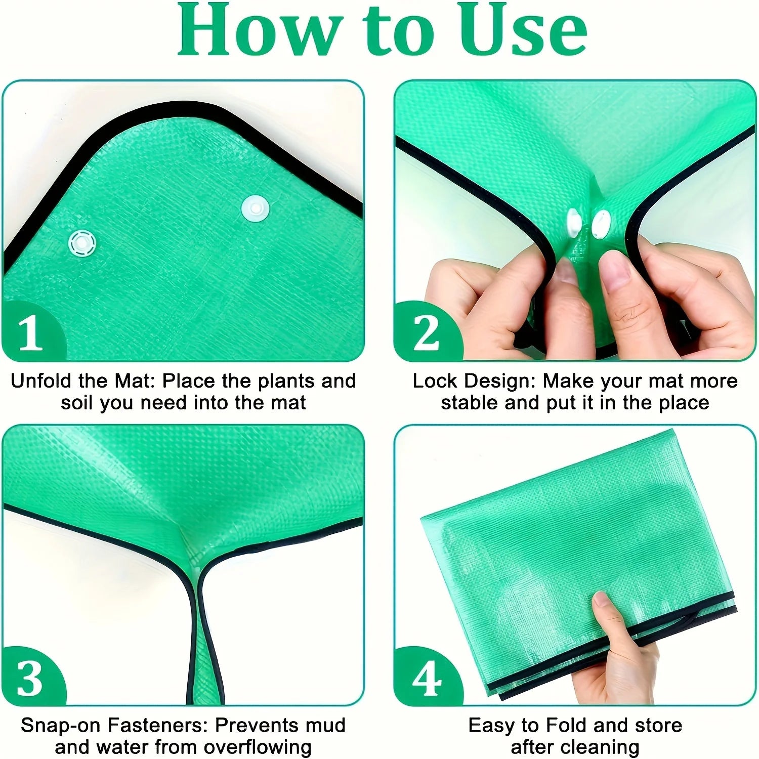 Waterproof Foldable Gardening Mat - Indoor & Outdoor Leak-Proof Potting Tray (1/2/5/10 Pack)