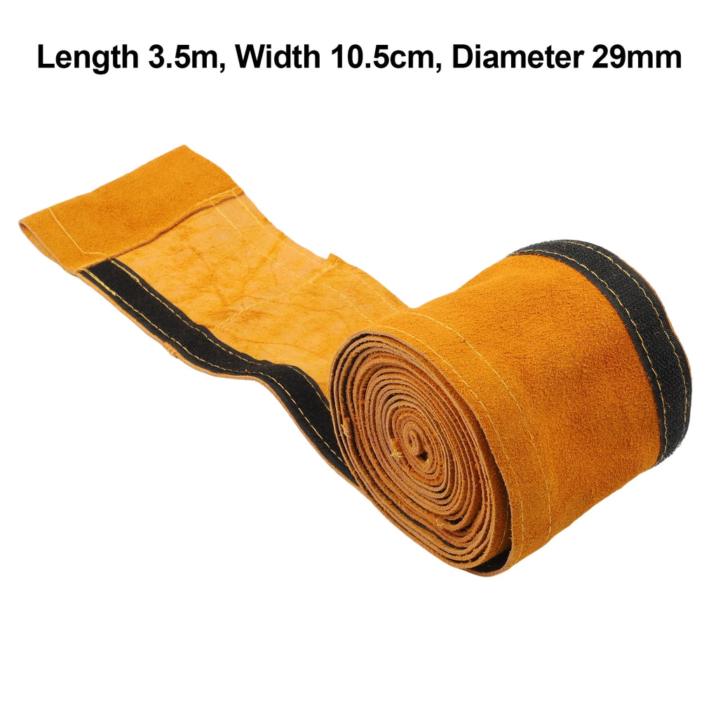Flame Retardant Leather Welding Cable Sleeve 3.5m - TIG, MIG, Plasma Torch Protection