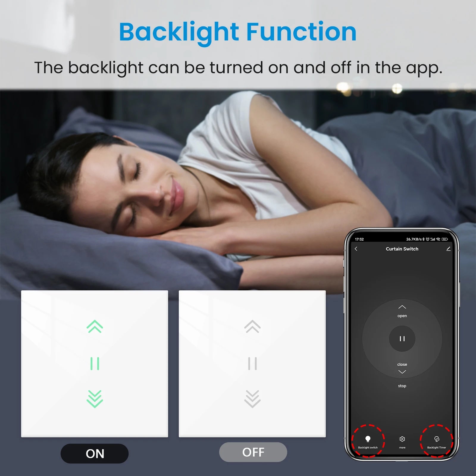 LoraTap WiFi Smart Blinds Switch - App & Voice Control for Modern Homes