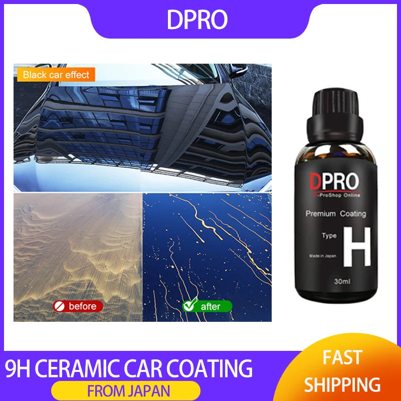 Dpro 9H Ceramic Car Coating Kit - Liquid Glass Nano Paint Protection