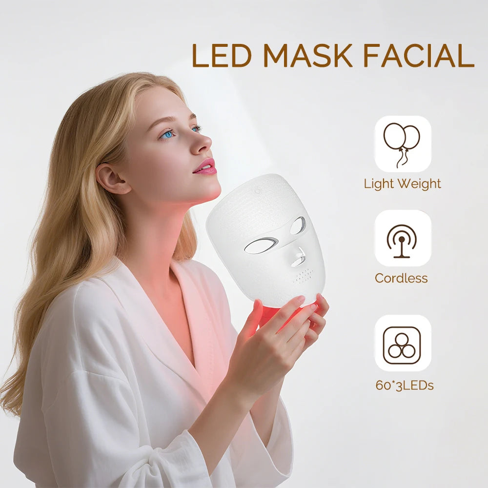 Vabena Wireless LED Mask: 7-Color Photon Therapy for Youthful Skin