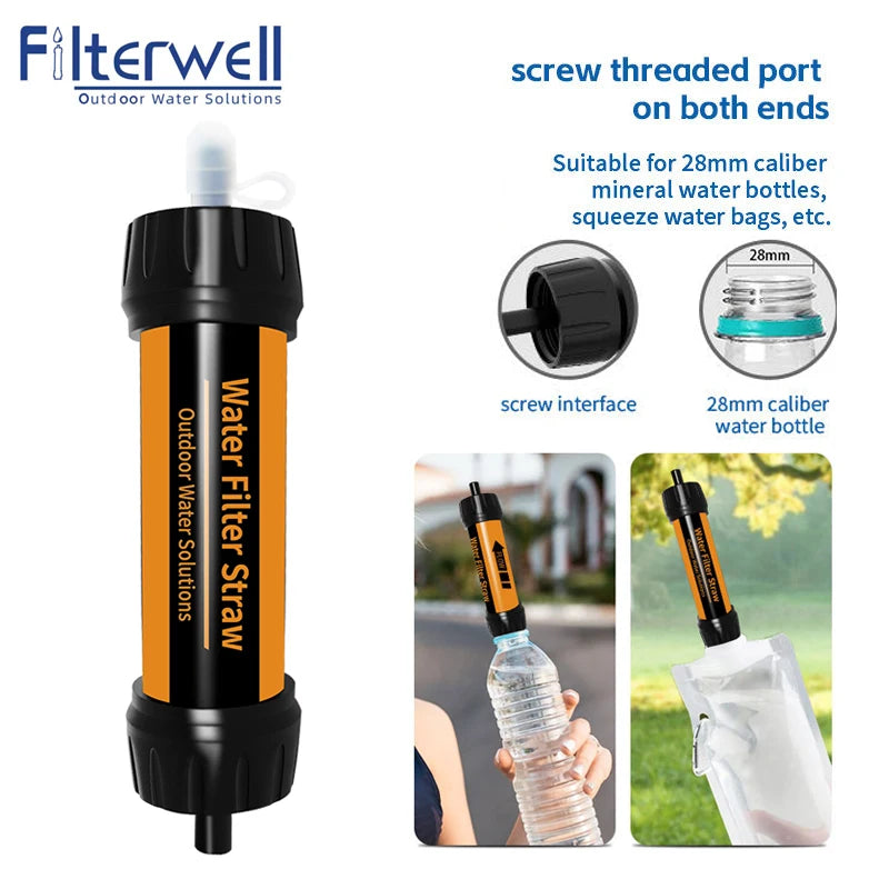 Filterwell Mini Water Filter Straw - Emergency Survival & Camping Gear
