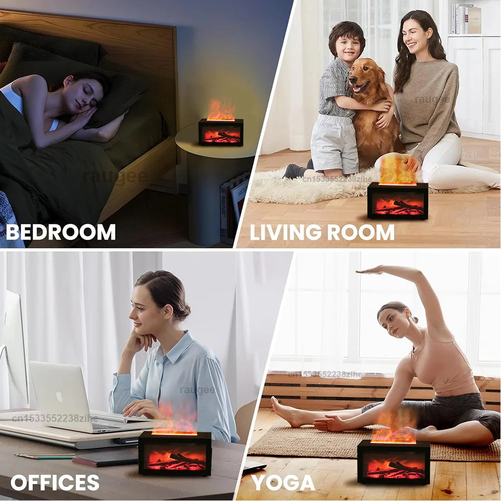 Fireplace Humidifier & Flame Effect Essential Oil Diffuser