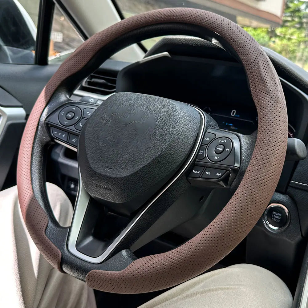 Universal Non-slip Leather Steering Wheel Cover 36-38cm