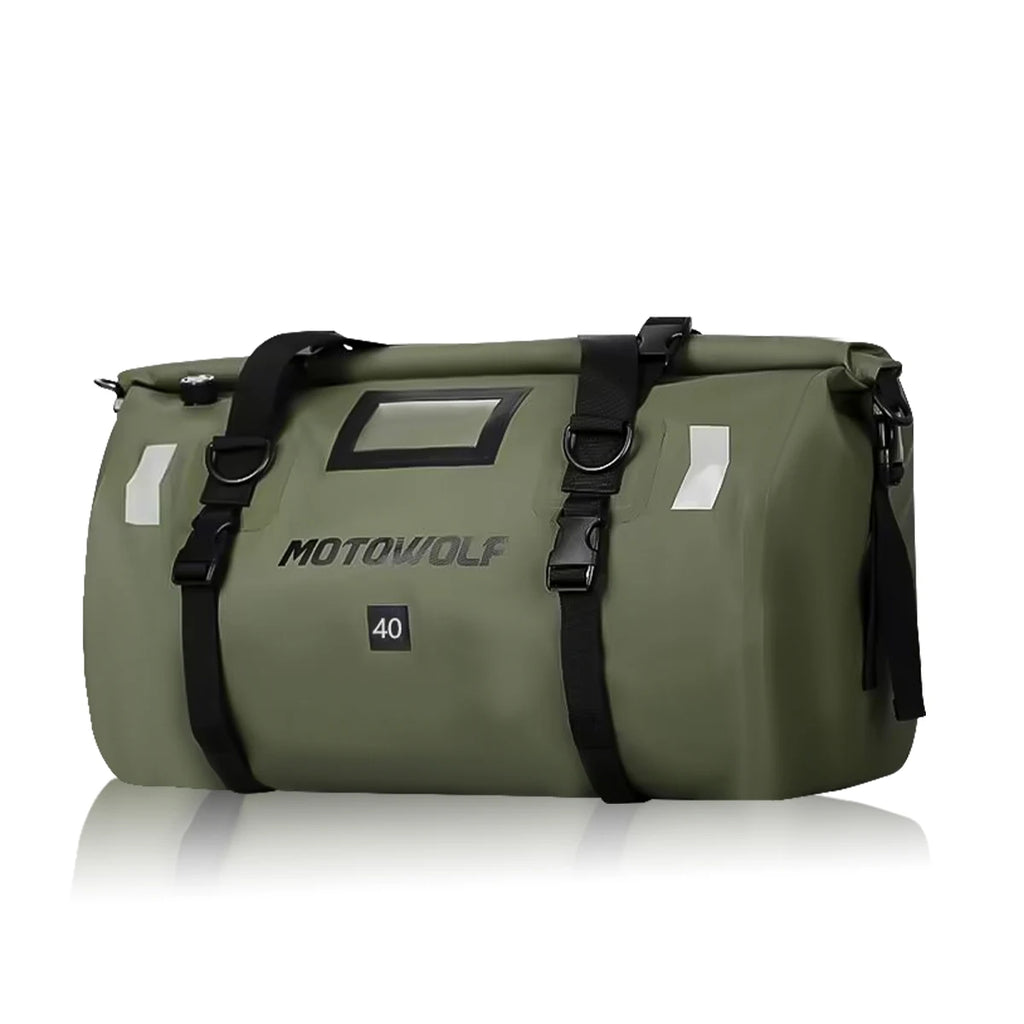 Waterproof Motorcycle Tail Bag | Dry Roll Luggage | 20L, 40L, 66L