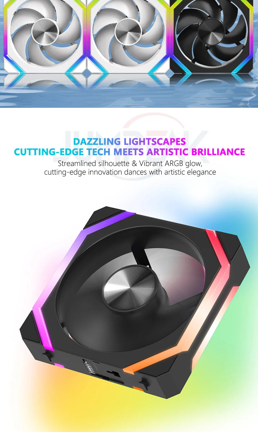 JUMPEAK CS120 ARGB 360mm Modular PWM Silent PC Cooling Fan Kit