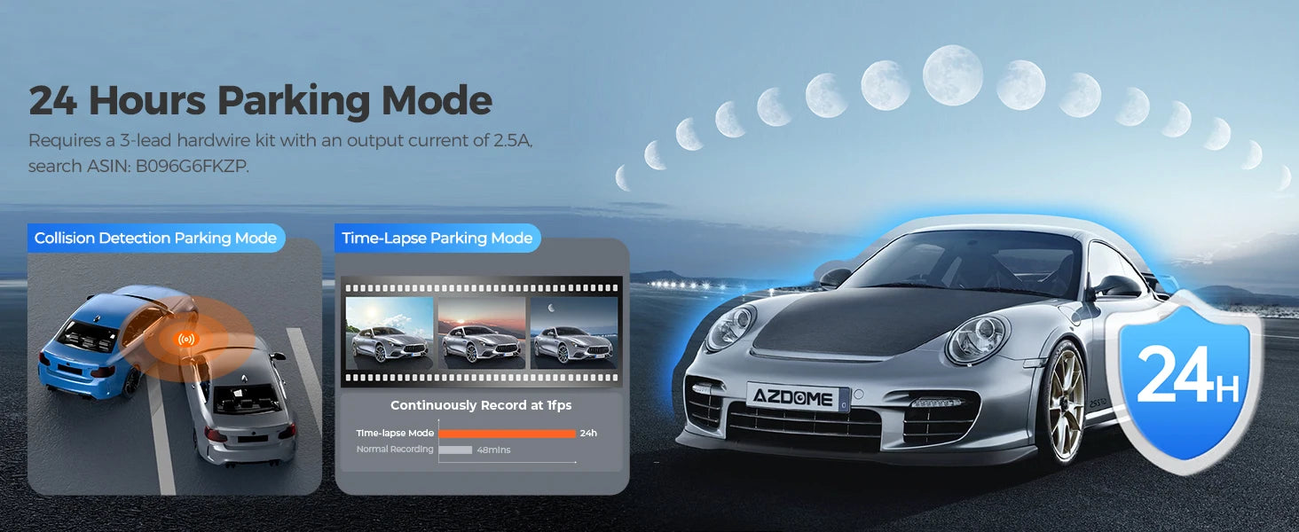 AZDOME M550 Pro 4K Dash Cam with GPS, WiFi & Night Vision