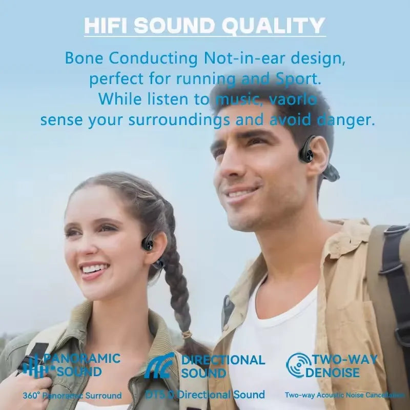 LonMao B33 Bone Conduction Bluetooth 5.4 Sports Headset with HD Mic