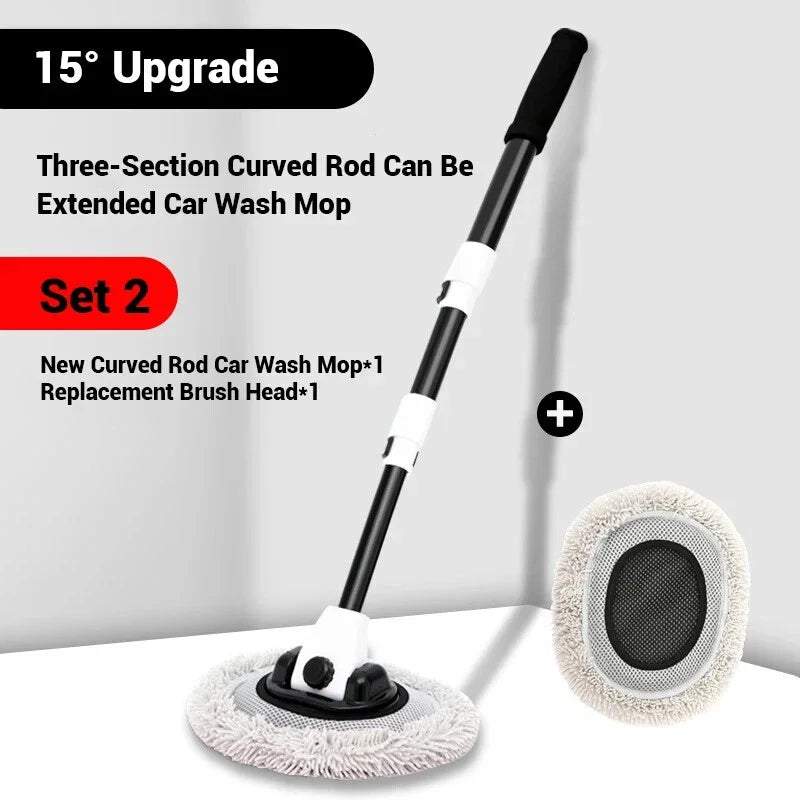 Telescoping Car Wash Brush | Long Handle Chenille Mop for Auto & Home