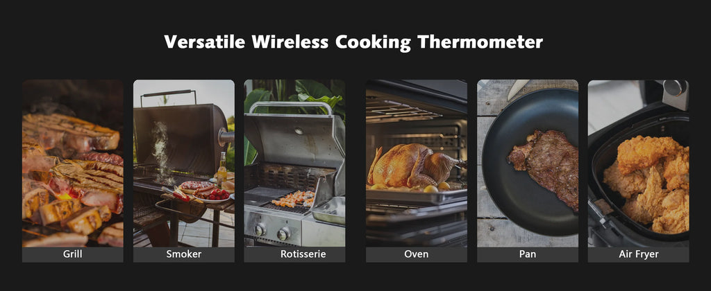 Wireless Bluetooth Meat Thermometer - IP67 Waterproof Probes for Grilling & BBQ
