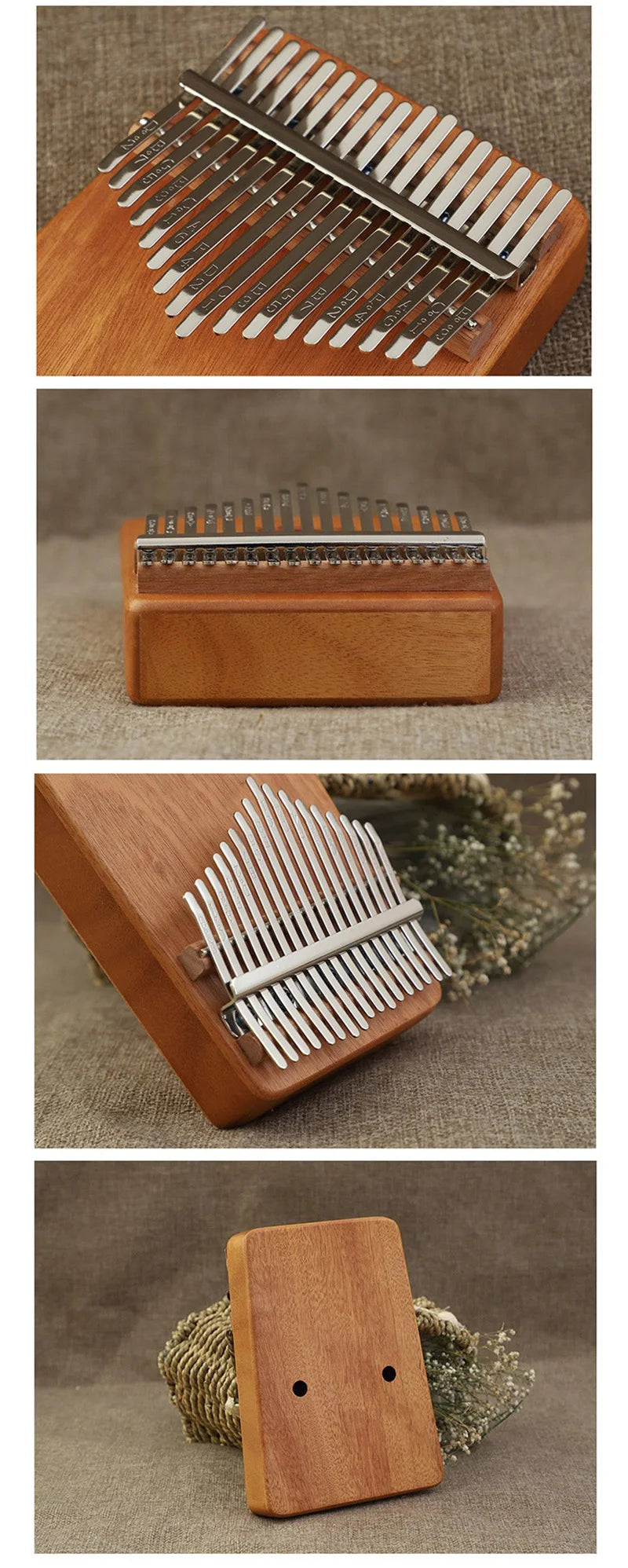 21 Key Mahogany Kalimba - Portable Thumb Piano for Beginners