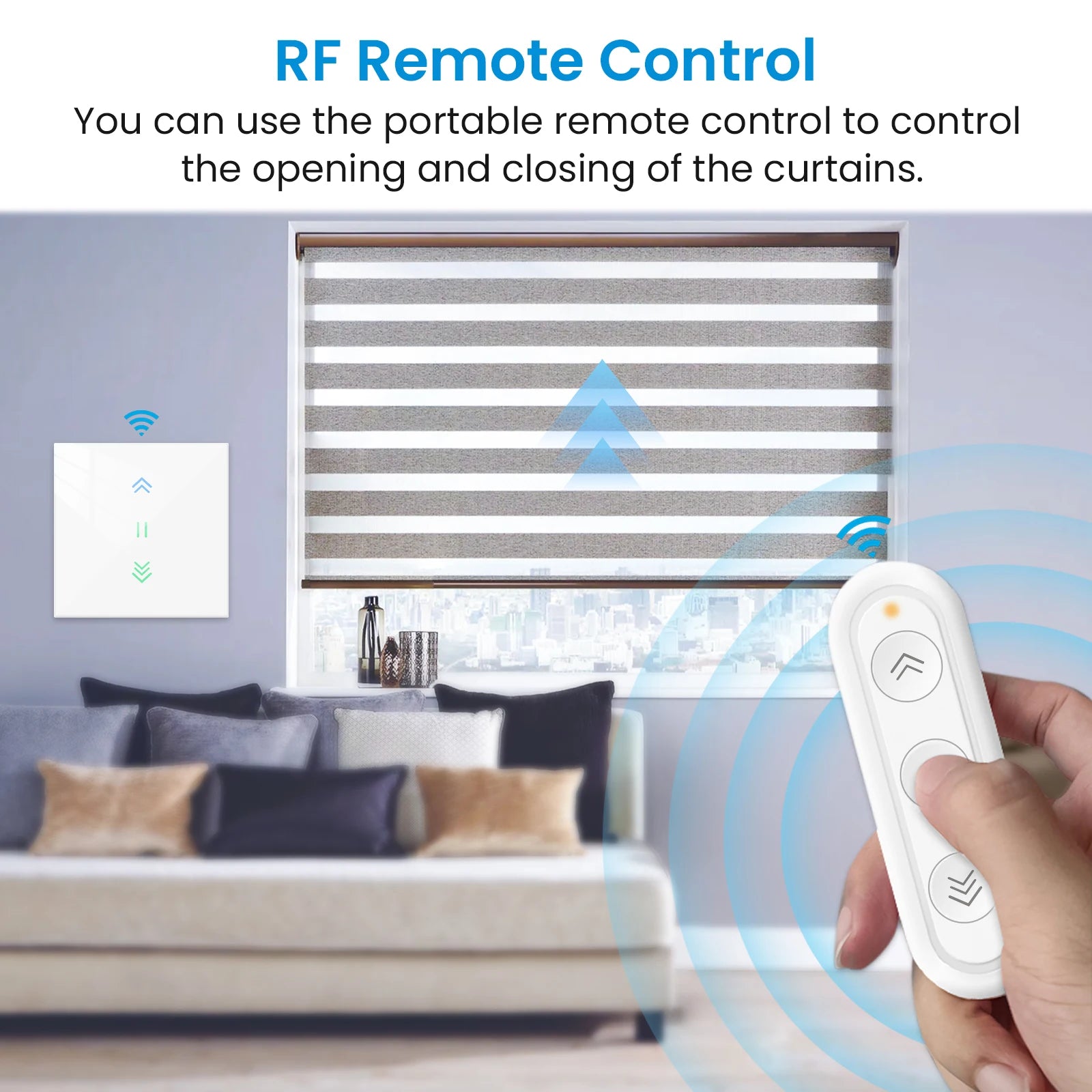 LoraTap WiFi Smart Blinds Switch - App & Voice Control for Modern Homes