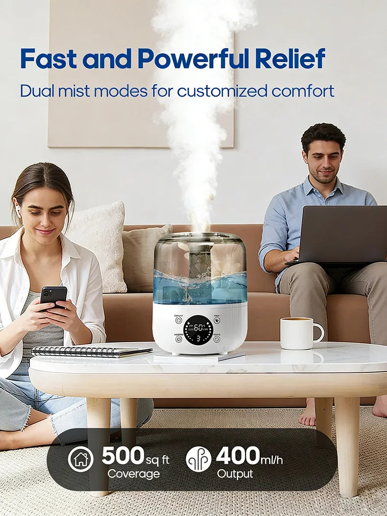 JFBONIN Dual Mist Essential Oil Humidifier for Home & Office