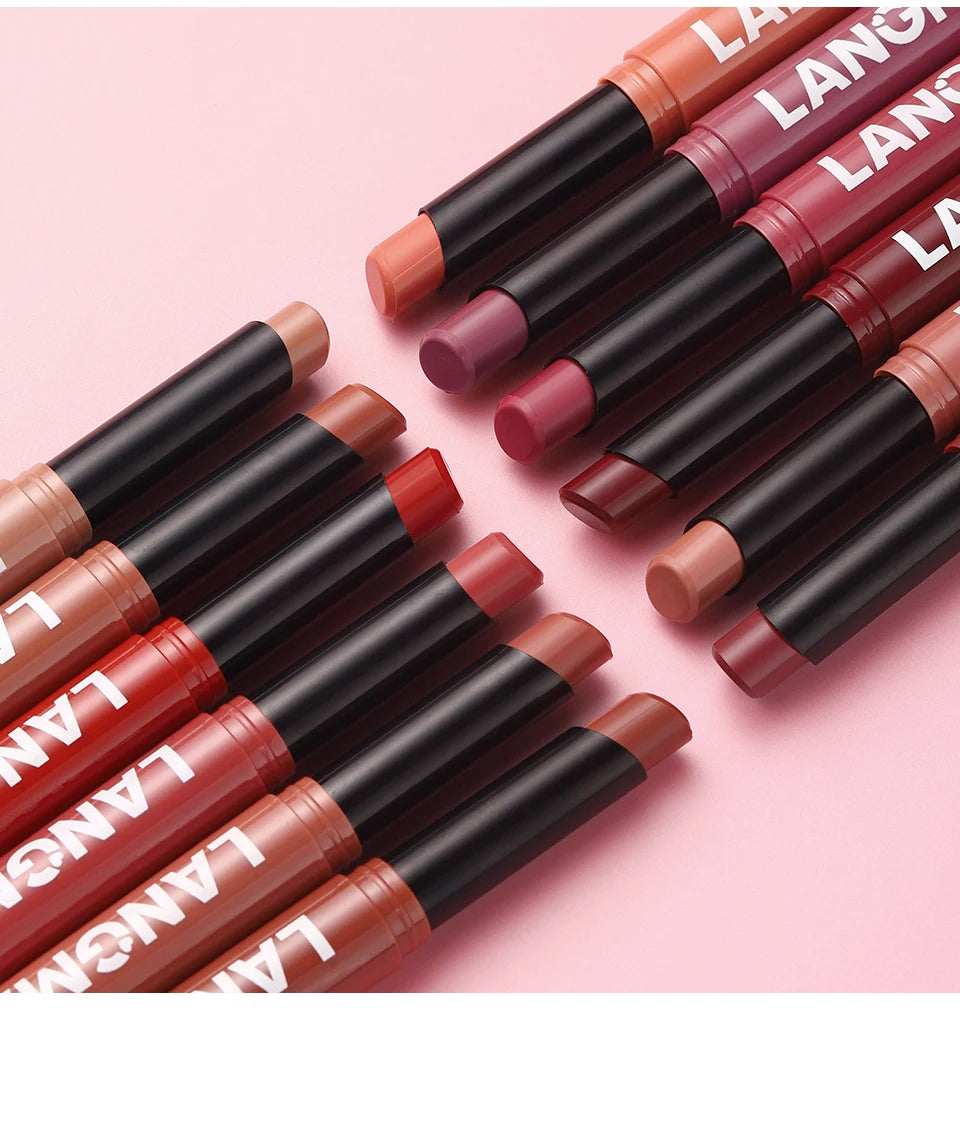 Vabena Waterproof 2-in-1 Lip Liner & Lipstick Set - No Smudge, No Fade